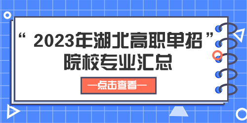 2023年湖北高职单招院校专业汇总