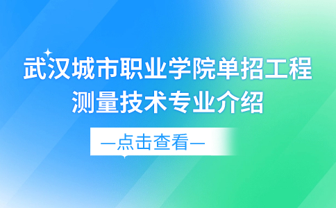 武汉城市职业学院单招工程测量技术专业介绍