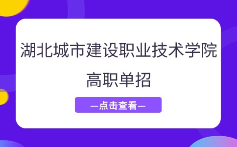 湖北城市建设职业技术学院高职单招招生计划