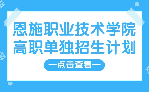 恩施职业技术学院高职单独招生计划